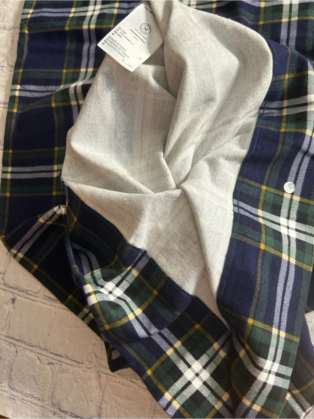 MARTHA STEWART COLLECTION FOR MACY’S 100% COTTON PLAID FLANNEL KING PILLOW CASES